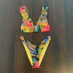 Tropical two piece swimsuit